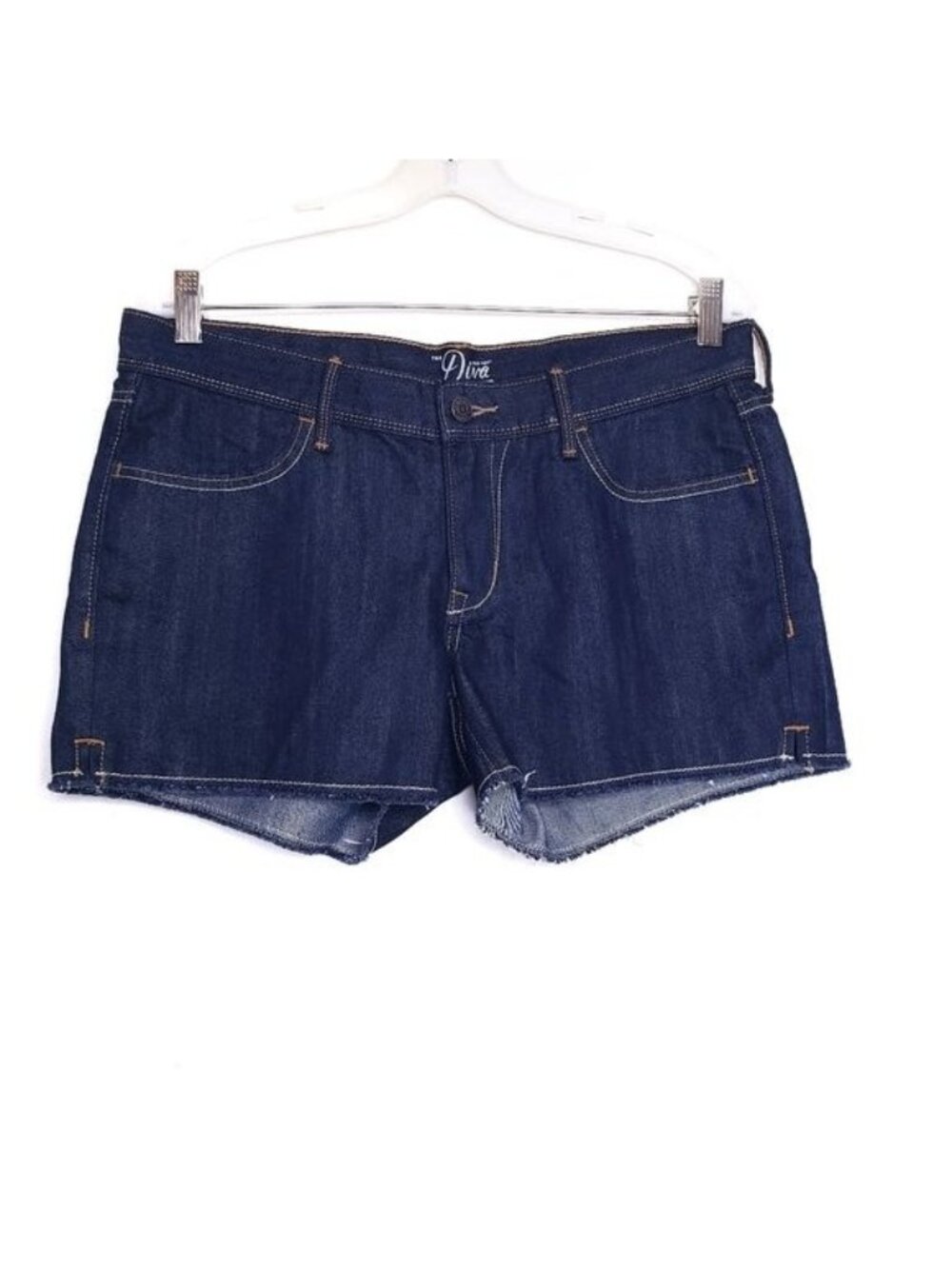 Old Navy Diva Dark Wash Cutoff Frayed Hem Denim Jean Shorts Women's Size 8
